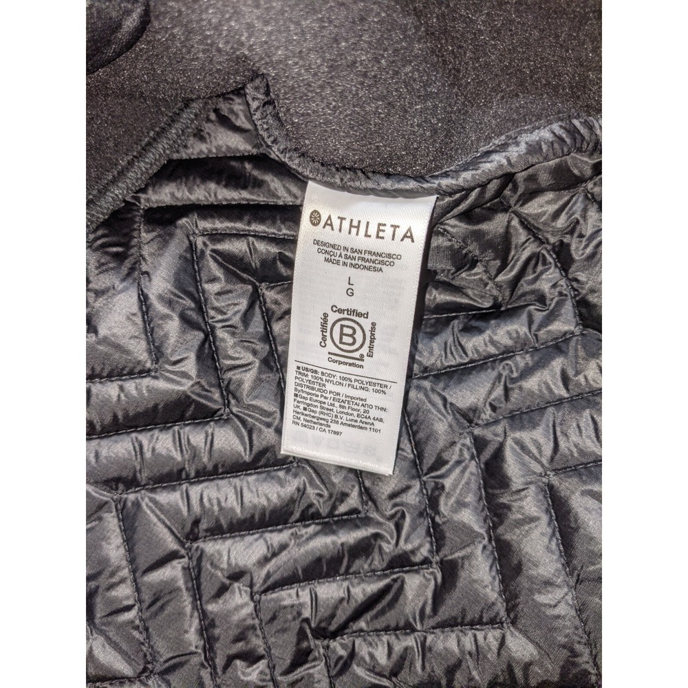Athleta Cozy Sherpa Snap Sweatshirt Size Large Black - Picture 4 of 12